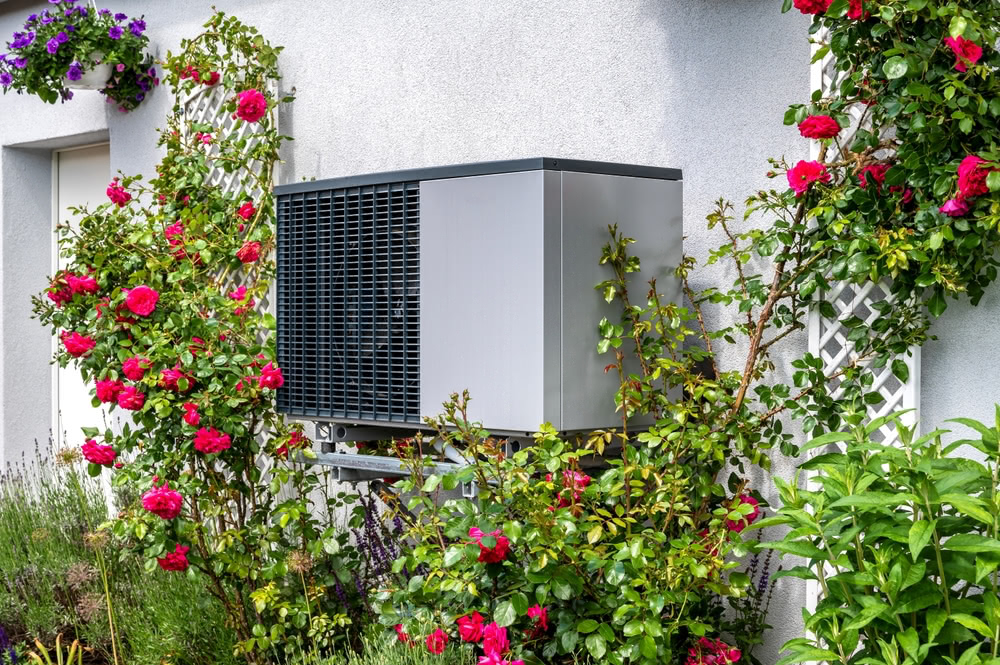 Immagine di pompa di calore per casa esterno