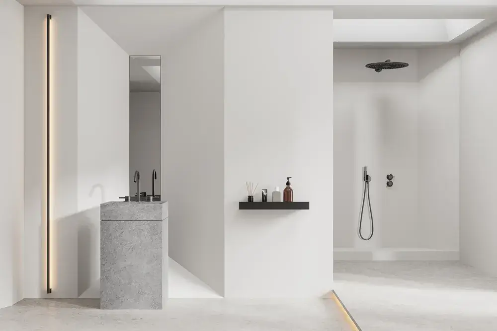 Immagine di lavabo a colonna bagno