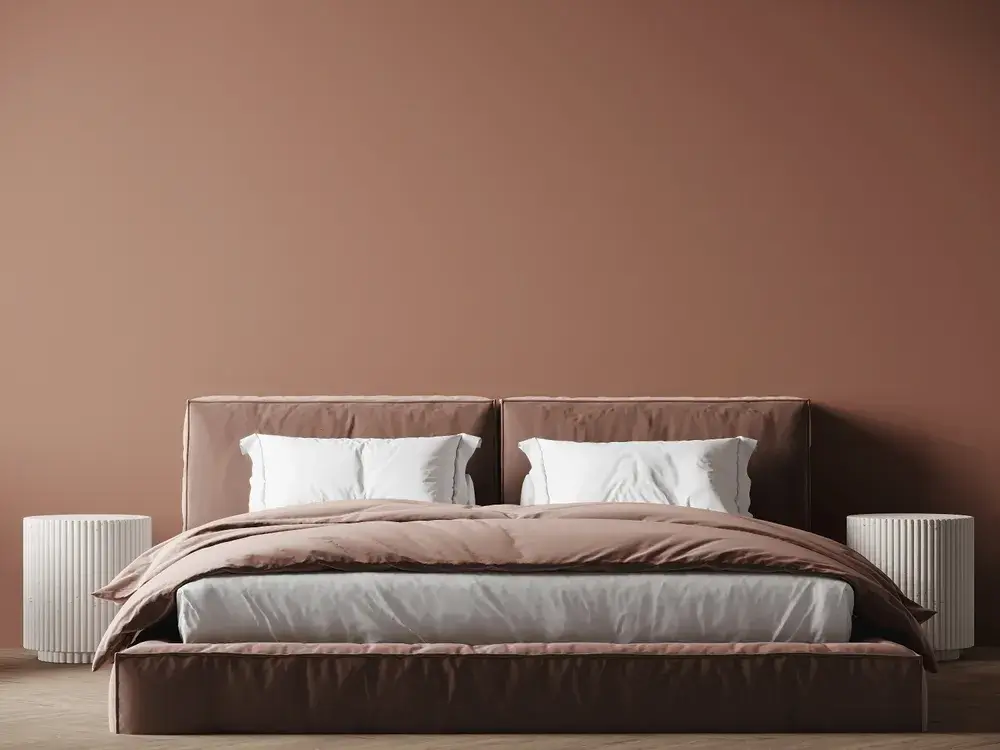 Immagine di camera da letto mocha mousse